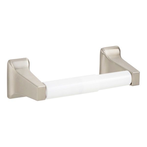 GEO OLSPHW-SN 2-1/4" x 7-1/8" Olson Surface Paper Holder with White Roller Satin Nickel Finish