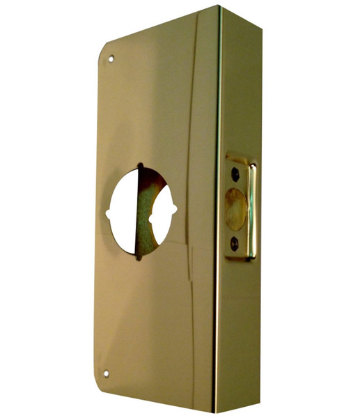 Don-Jo 3-PB-CW Polished Brass Door Wrap-Around for Cylindrical Door Locks with 2-1/8" Hole