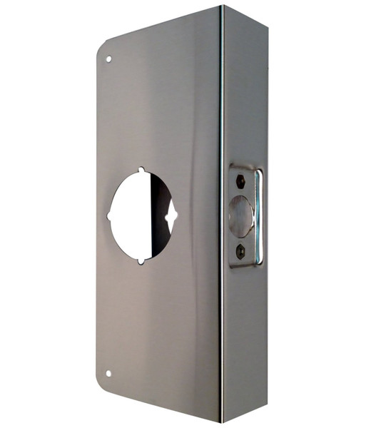 Don-Jo 3-S-CW Satin Steel Door Wrap-Around for Cylindrical Door Locks with 2-1/8" Hole