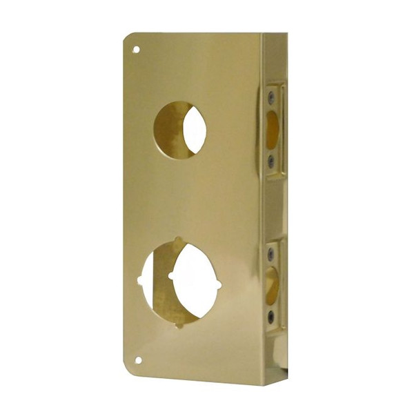 Don-Jo 484-AB-CW Antique Brass Door Wrap-Around with 1-1/2" Hole on top and 2-1/8" Hole on bottom with 4" centers