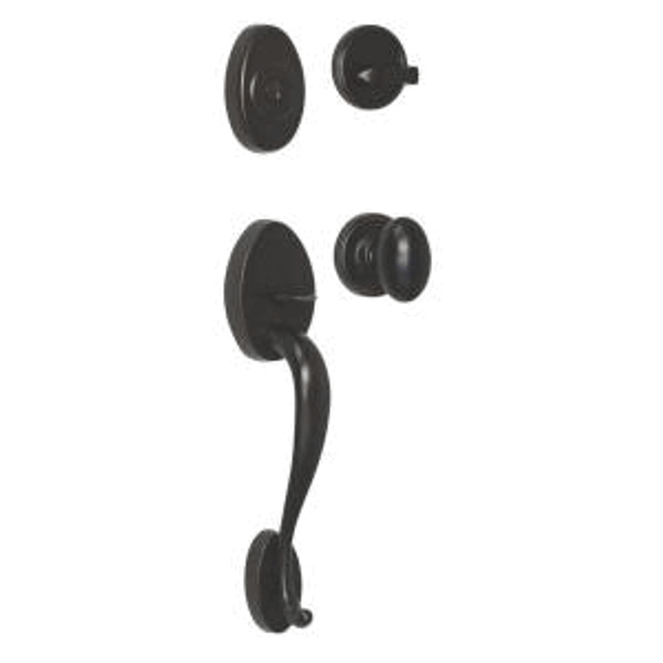 Weslock 2115/2100-I-2 Black Lexington Single Cylinder Handleset Impresa Knob