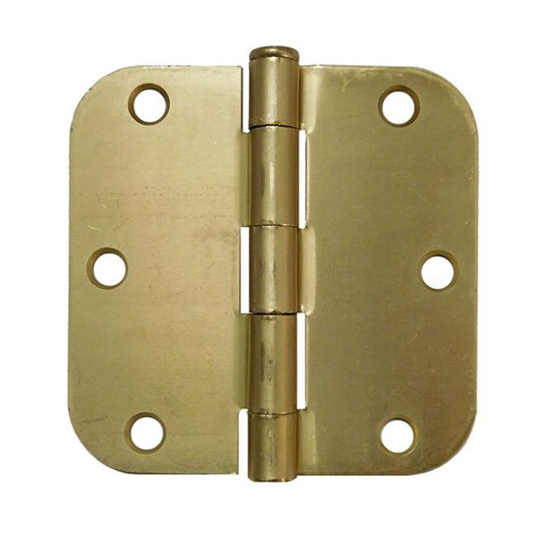 Don-Jo RPB73535-58-633 US4 Satin Brass Plated, Clear Coated 3-1/2" 5/8 Radius Residential Hinge