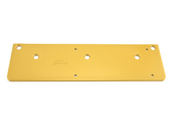 LCN 401018BRASS Drop Plate for Top Rail Less Than 3-3/4" for 4010 Series 696 Brass Finish LCN 401018BRASS Drop Plate for Top Rail Less Than 3-3/4" for 4010 Series 696 Brass Finish