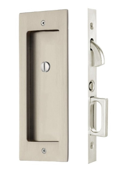 Emtek 2115US15A Pewter Modern Rectangular Privacy Pocket Door Mortise Lock