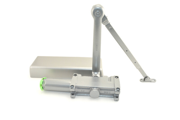 LCN 4021HALLH Left Hand Adjustable 1-5 Top Jamb Push Side Mounted Hold Open Door Closer with TBSRT Thru Bolts 689 Aluminum Finish