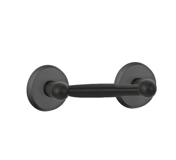 Emtek 2304FB Flat Black Sandcast Bronze Paper Holder - Spring Rod Style