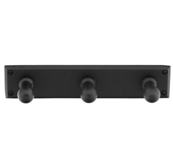 Emtek 2307FB Flat Black Sandcast Bronze 3 Hooks with Rectangular Plate