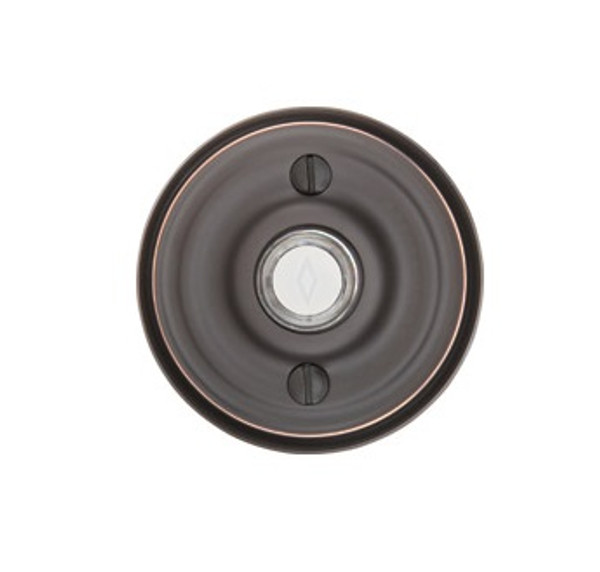 Emtek 2400US19 Flat Black Doorbell Button with Regular Rosette