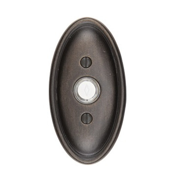Emtek 2414FB Flat Black Doorbell Button with #14 Style Rosette