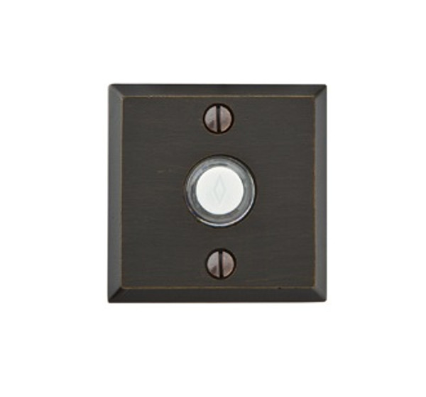 Emtek 2425MB Medium Bronze Doorbell Button with #6 Style Rosette