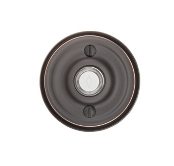 Emtek 2400US3 Lifetime Brass Doorbell Button with Regular Rosette