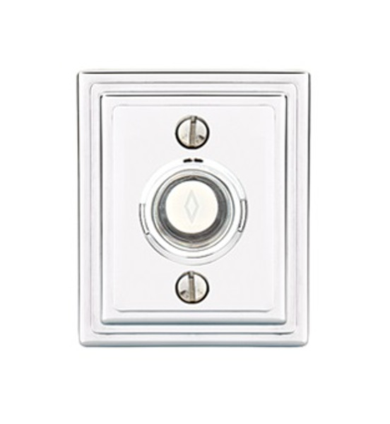 Emtek 2404US26 Polished Chrome Doorbell Button with Wilshire Rosette
