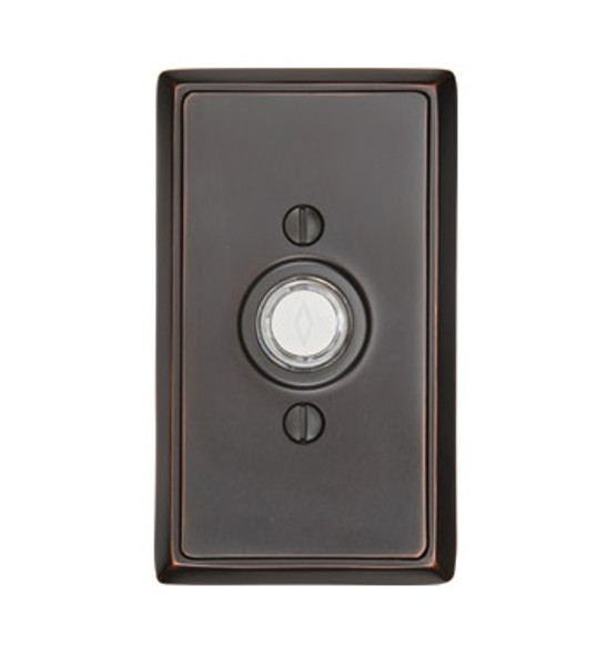 Emtek 2403US26 Polished Chrome Doorbell Button with Rectangular Rosette