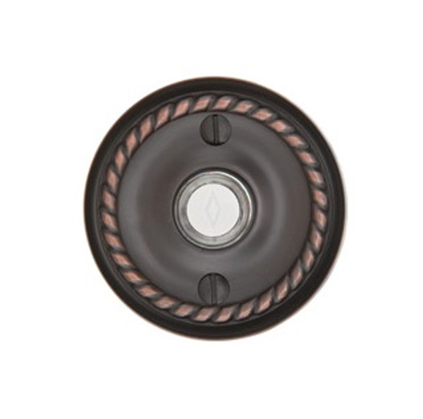 Emtek 2401US26 Polished Chrome Doorbell Button with Rope Rosette