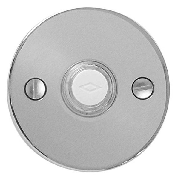 Emtek 2458US26 Polished Chrome Doorbell Button with Disk Rosette