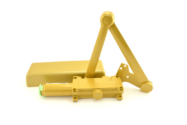 LCN 4111EDABRASSRH Right Hand Heavy Duty Parallel Arm Push Side Mount Adjustable 1-5 Door Closer with TBSRT Thru Bolts 696 Brass Finish