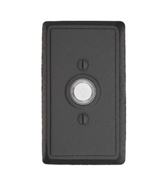 Emtek 2433SWS Satin Steel Doorbell Button with #3 Style Rosette