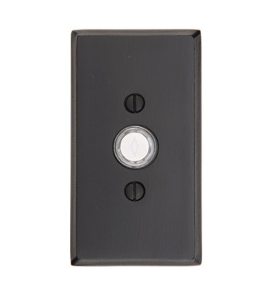 Emtek 2423TWB Tumbled White Bronze Doorbell Button with #3 Style Rosette