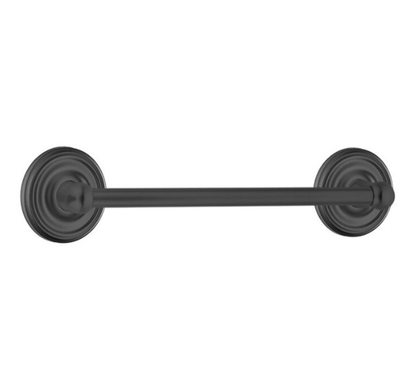 Emtek 26024US19 Flat Black 12" Traditional Brass Towel Bar