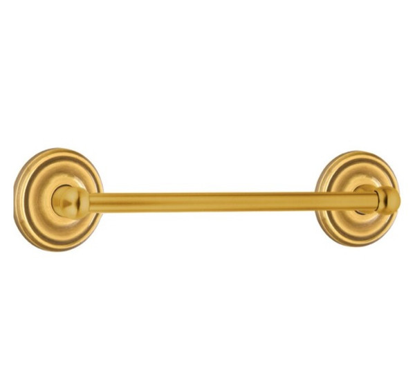 Emtek 26024US7 French Antique 12" Traditional Brass Towel Bar