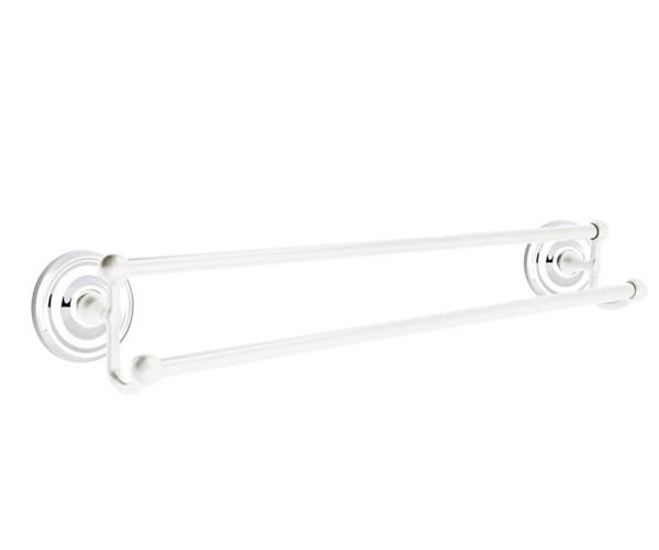 Emtek 26032US26 Polished Chrome 24" Traditional Brass Double Towel Bar