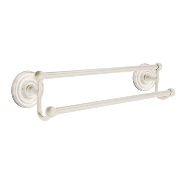 Emtek 26031US15 Satin Nickel 18" Traditional Brass Double Towel Bar