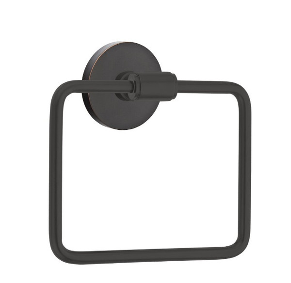 Emtek 2901US10B Oil Rubbed Bronze Transitional Brass Towel Ring with Your Choice of Rose