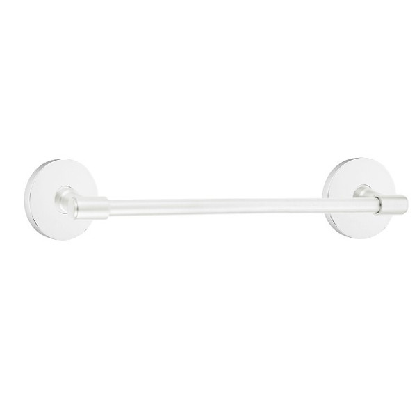 Emtek 29027US26 Polished Chrome 24" Transitional Brass Towel Bar with Your Choice of Rose