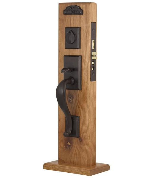 Emtek 3024MB Medium Bronze Rectangular Style Dummy Mortise Entryset with Your Choice of Handle