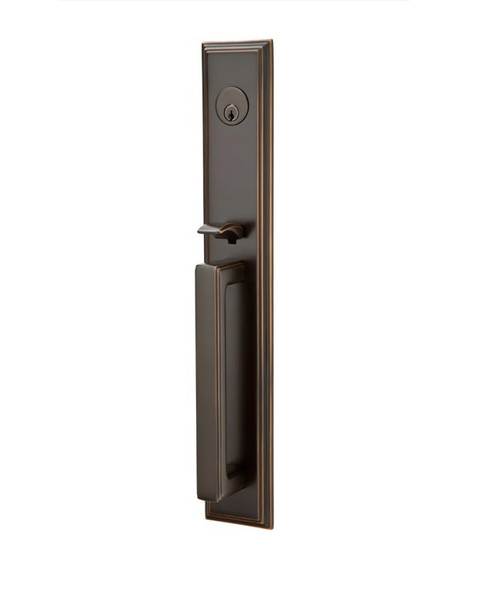 Emtek 3005US10B Oil Rubbed Bronze Melrose Style Dummy Mortise Entryset with Your Choice of Handle