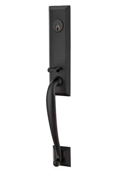 Emtek 3051US19 Satin Black Harrison Style Dummy Mortise Entryset with Your Choice of Handle