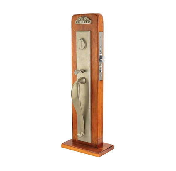 Emtek 3026TWB Tumbled White Bronze Rectangular Full Style Dummy Mortise Entryset with Your Choice of Handle