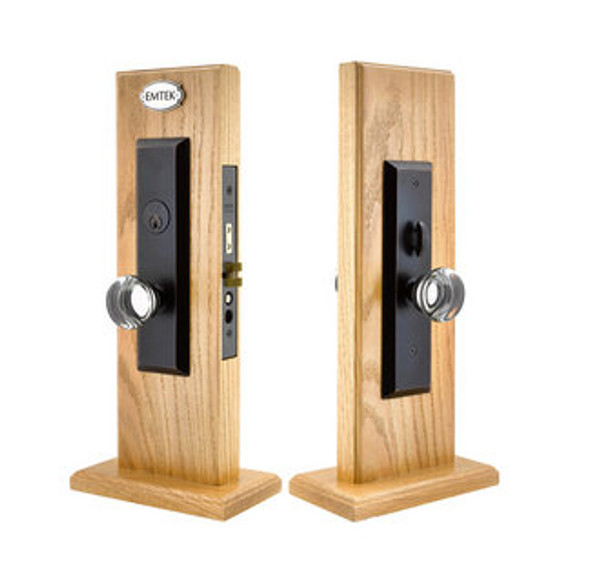 Emtek 3151US19 Flat Black Harrison Style Dummy Mortise Entry Set with Your Choice of Handle