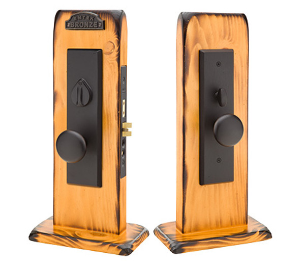 Emtek 3125FB Flat Black Rectangular Style Dummy Mortise Entry Set with Your Choice of Handle