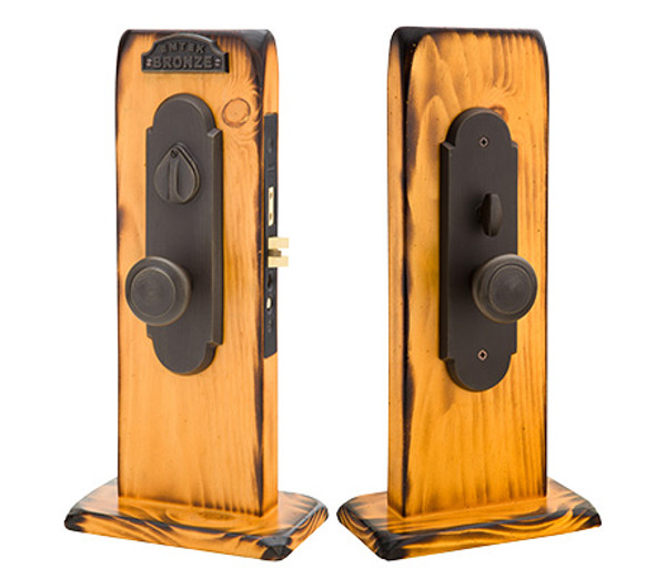 Emtek 3121MB Medium Bronze Cheyenne Style Dummy Mortise Entry Set with Your Choice of Handle