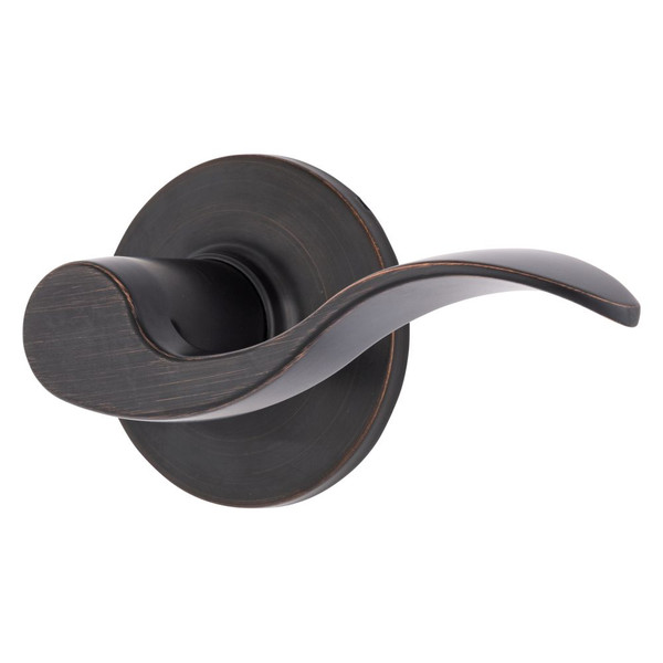 Brinks E2428150 Raleigh Series Passage Transitional Wave Lever and Round Rose with 4 Way Adjustable Latch and Round Corner Full Lip Strike Tuscan Bronze Finish