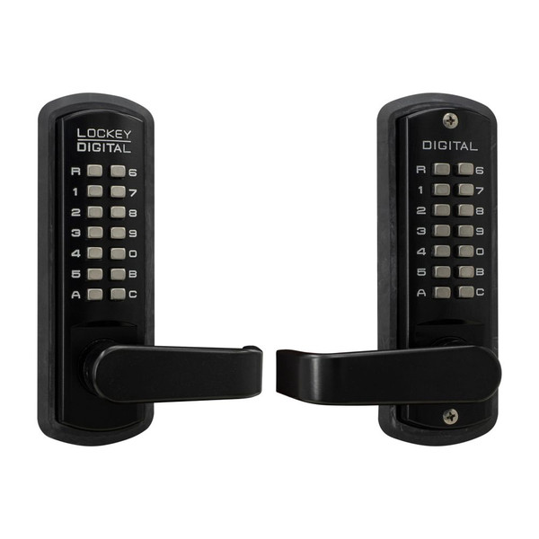 Lockey 3835JBMGDC Mechanical Keyless Lever Lock with Passage Function and Double Combination Jet Black Marine Grade Finish
