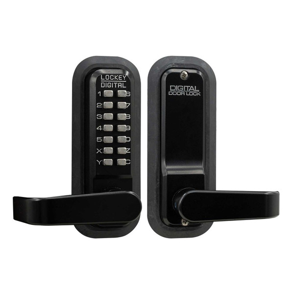 Lockey 2835JBMG Mechanical Keyless Lever Lock with Passage Function and Single Combination Jet Black Marine Grade Finish