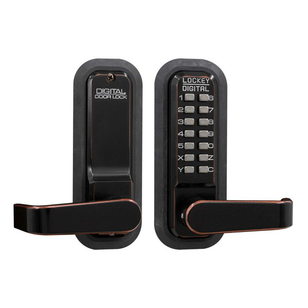 Lockey 2835OIL Mechanical Keyless Lever Lock with Passage Function and Single Combination Oil Rubbed Bronze Finish