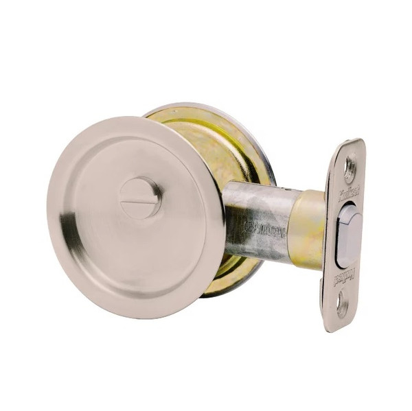 Kwikset 335-15 Satin Nickel Round Privacy Pocket Door Lock