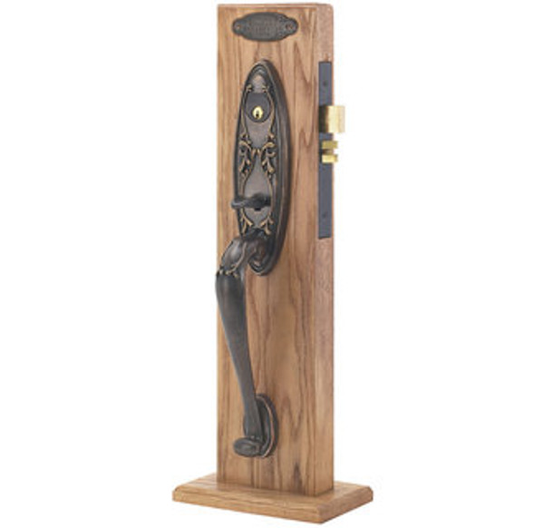 Emtek 3331MB Medium Bronze Da Vinci Style Single Cylinder Mortise Entryset with your Choice of Handle