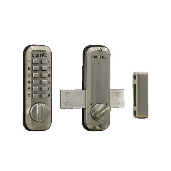 Lockey M220SN Mechanical Keyless Surface Mount Deadbolt Satin Nickel Finish