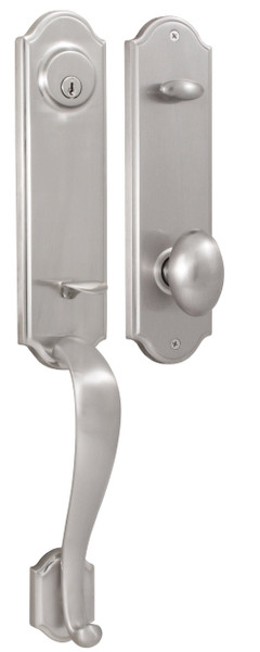 Weslock 06651-NJNSL2D Mansion Single Cylinder Handle set with Julienne Knob in the Satin Nickel