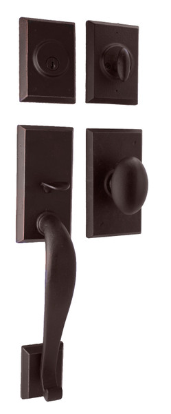 Weslock 07925-1M1SL2D Aspen Single Cylinder Handle set with Durham Knob in the Oil Rubbed Bronze Finish