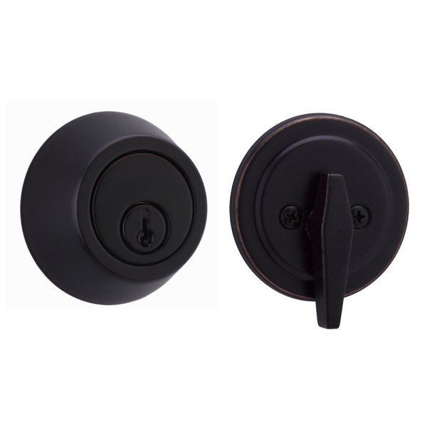 Weslock 00271-1-1FR22 Single Cylinder Deadbolt with Adjustable Latch and Deadbolt Strike Oil Rubbed Bronze Finish