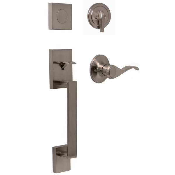 Weslock 02845-NXN0020 Bailey Dummy Handle set with New Haven Lever Satin Nickel Finish
