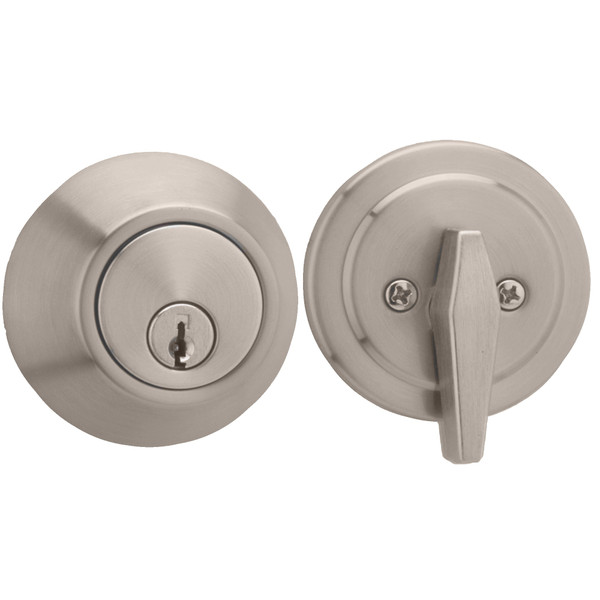 Weslock 00271-N-NFR22 Single Cylinder Deadbolt with Adjustable Latch and Deadbolt Strike Satin Nickel Finish