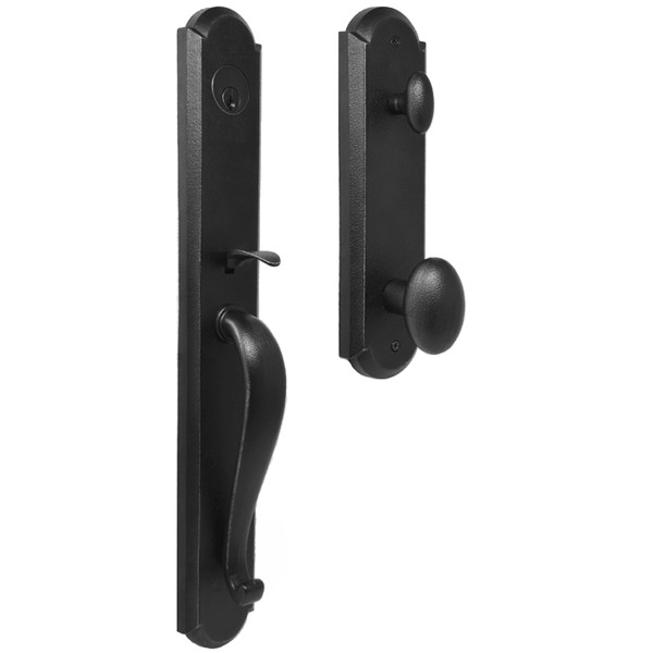 Weslock 07680-2M2SL2D Wiltshire Single Cylinder Handle set with Durham Knob in the Black finish