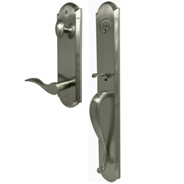 Weslock R6641-NUNSL2D Philbrook Single Cylinder Handle set with Left Hand Bordeau lever in the Satin Nickel