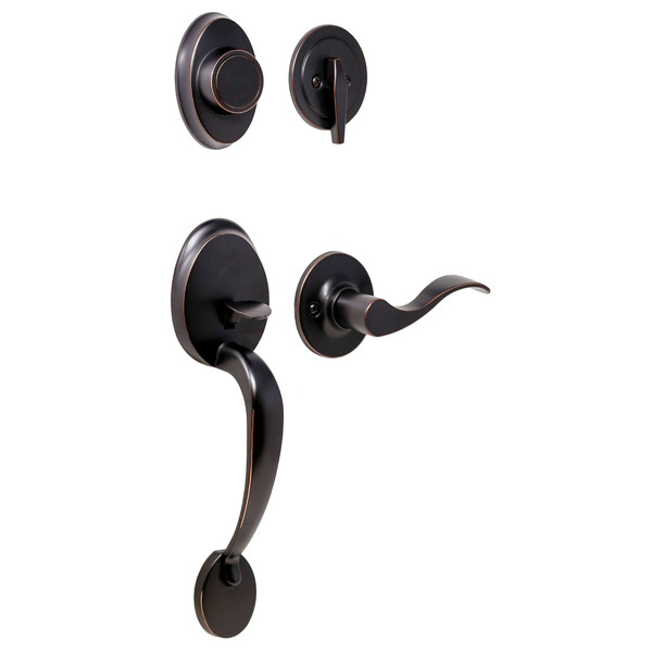 Weslock L2815-1X10020 Hillcrest Dummy Handle set with Left Hand New Haven Trim Oil Rubbed Bronze Finish